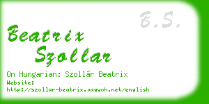 beatrix szollar business card
